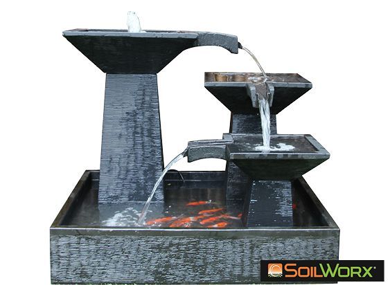 Three Tier Cascade Fountain - Medium Rust